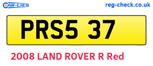 PRS537 are the vehicle registration plates.