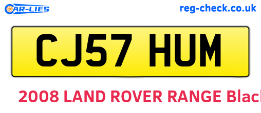 CJ57HUM are the vehicle registration plates.