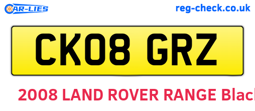 CK08GRZ are the vehicle registration plates.