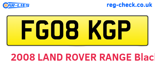 FG08KGP are the vehicle registration plates.