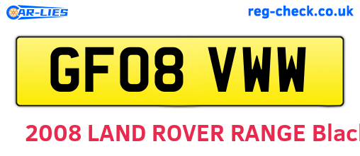 GF08VWW are the vehicle registration plates.