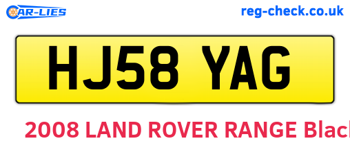 HJ58YAG are the vehicle registration plates.