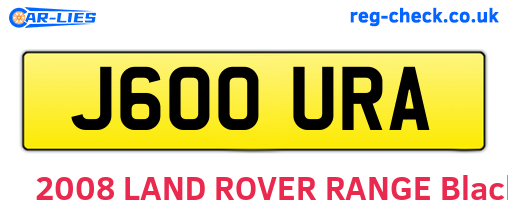 J600URA are the vehicle registration plates.