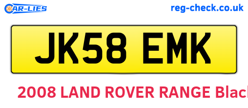 JK58EMK are the vehicle registration plates.
