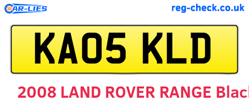 KA05KLD are the vehicle registration plates.