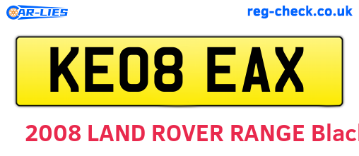 KE08EAX are the vehicle registration plates.
