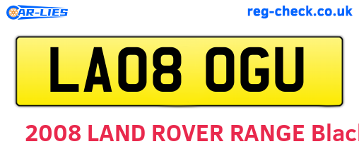 LA08OGU are the vehicle registration plates.