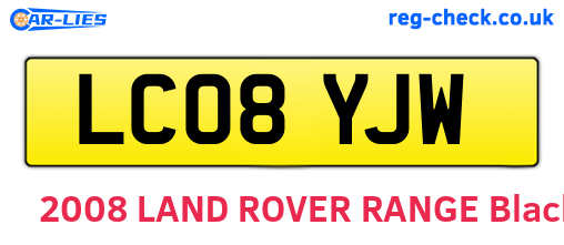 LC08YJW are the vehicle registration plates.