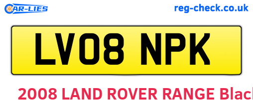 LV08NPK are the vehicle registration plates.