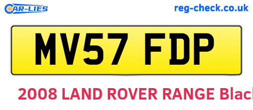 MV57FDP are the vehicle registration plates.
