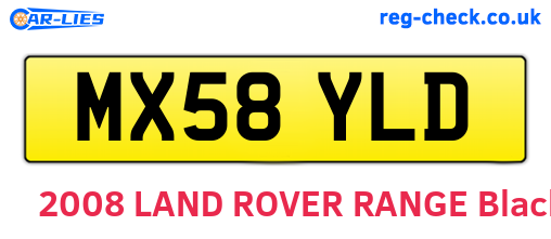 MX58YLD are the vehicle registration plates.