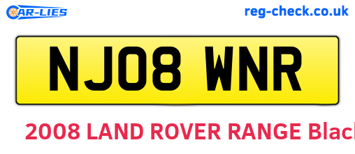 NJ08WNR are the vehicle registration plates.