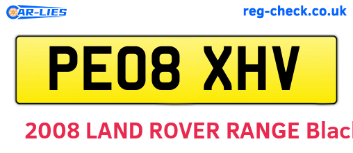 PE08XHV are the vehicle registration plates.