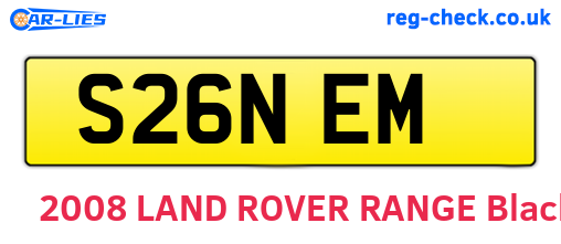 S26NEM are the vehicle registration plates.