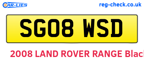 SG08WSD are the vehicle registration plates.