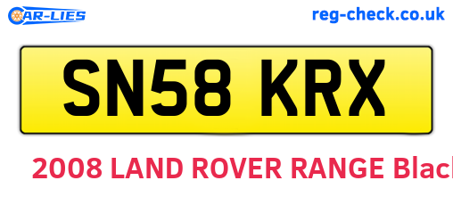SN58KRX are the vehicle registration plates.