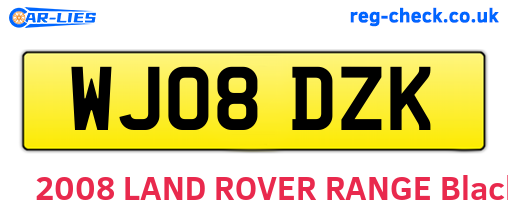 WJ08DZK are the vehicle registration plates.