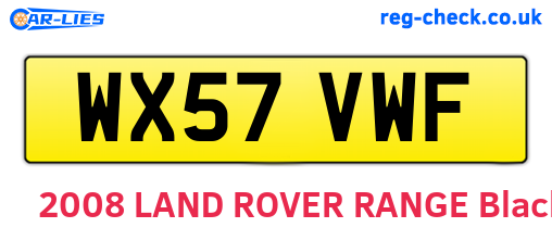 WX57VWF are the vehicle registration plates.