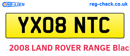 YX08NTC are the vehicle registration plates.