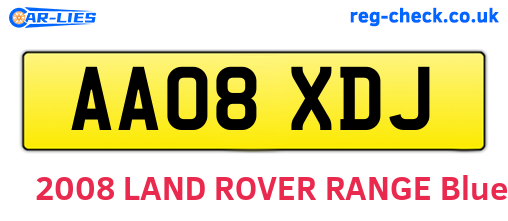 AA08XDJ are the vehicle registration plates.