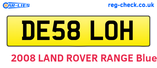 DE58LOH are the vehicle registration plates.