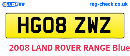 HG08ZWZ are the vehicle registration plates.