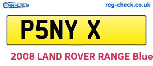 P5NYX are the vehicle registration plates.