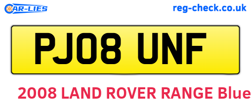 PJ08UNF are the vehicle registration plates.