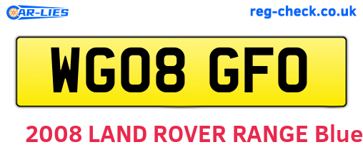 WG08GFO are the vehicle registration plates.