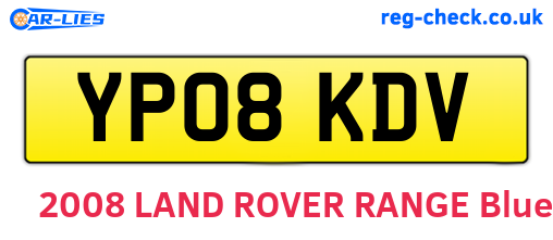 YP08KDV are the vehicle registration plates.