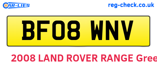 BF08WNV are the vehicle registration plates.