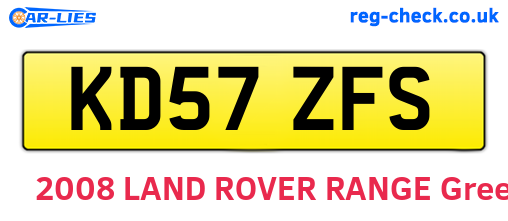 KD57ZFS are the vehicle registration plates.