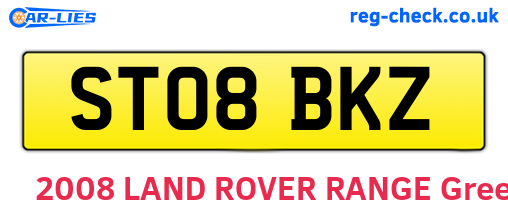 ST08BKZ are the vehicle registration plates.