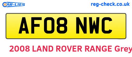 AF08NWC are the vehicle registration plates.