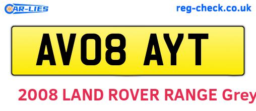AV08AYT are the vehicle registration plates.
