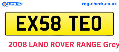 EX58TEO are the vehicle registration plates.