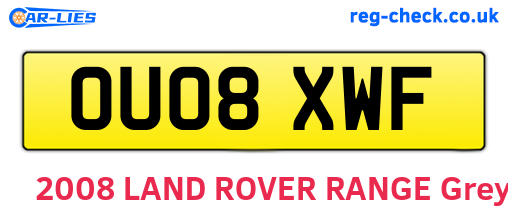 OU08XWF are the vehicle registration plates.