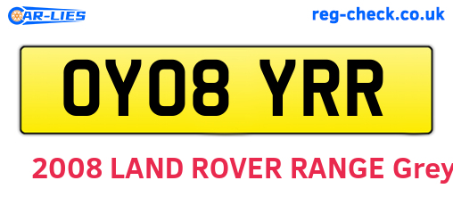 OY08YRR are the vehicle registration plates.