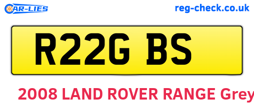 R22GBS are the vehicle registration plates.