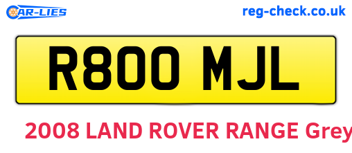 R800MJL are the vehicle registration plates.