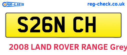 S26NCH are the vehicle registration plates.