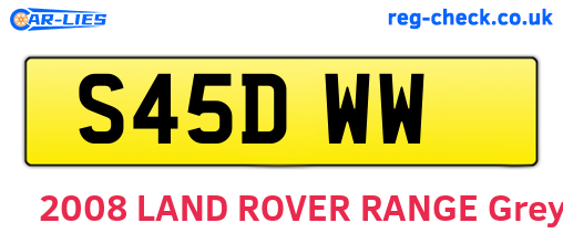 S45DWW are the vehicle registration plates.