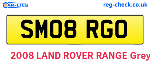 SM08RGO are the vehicle registration plates.