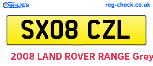 SX08CZL are the vehicle registration plates.