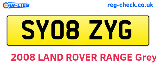 SY08ZYG are the vehicle registration plates.