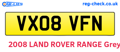 VX08VFN are the vehicle registration plates.