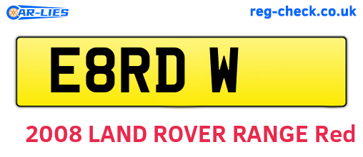 E8RDW are the vehicle registration plates.