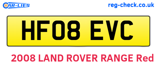 HF08EVC are the vehicle registration plates.