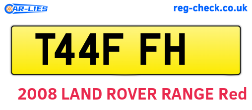 T44FFH are the vehicle registration plates.