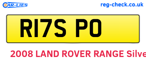 R17SPO are the vehicle registration plates.